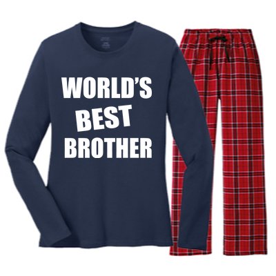 World's Best Brother Women's Long Sleeve Flannel Pajama Set 