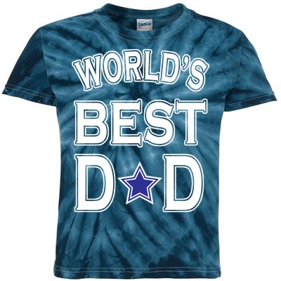 World's Best Dad Dallas Football Kids Tie-Dye T-Shirt