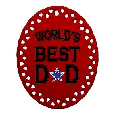 World's Best Dad Dallas Football Ceramic Oval Ornament