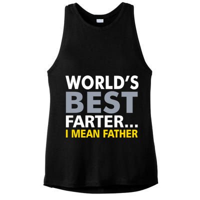 World's Best Farter I Mean Father Ladies PosiCharge Tri-Blend Wicking Tank