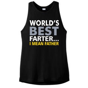 World's Best Farter I Mean Father Funny Dad Ladies PosiCharge Tri-Blend Wicking Tank