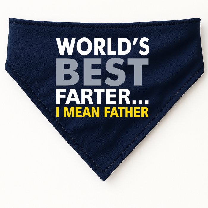 World's Best Farter I Mean Father Funny Dad USA-Made Doggie Bandana