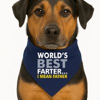 World's Best Farter I Mean Father Funny Dad USA-Made Doggie Bandana