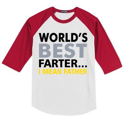 World's Best Farter I Mean Father Funny Dad Kids Colorblock Raglan Jersey