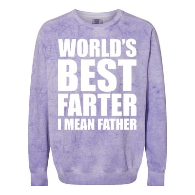 World's Best Farter I Mean Father Funny Dad Logo Colorblast Crewneck Sweatshirt