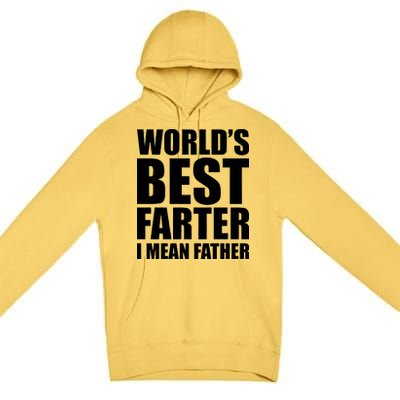 World's Best Farter I Mean Father Funny Dad Logo Premium Pullover Hoodie