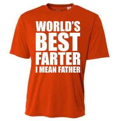 World's Best Farter I Mean Father Funny Dad Logo Cooling Performance Crew T-Shirt