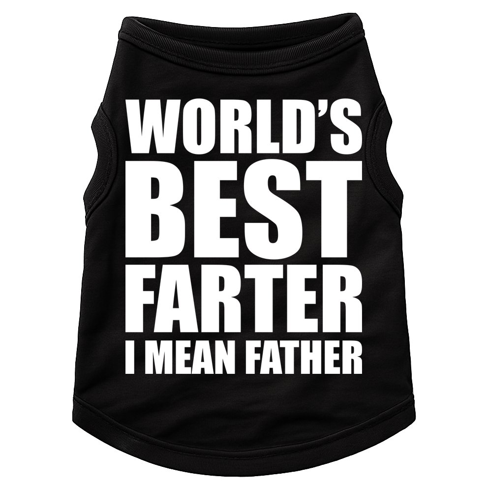 World's Best Farter I Mean Father Funny Dad Logo Doggie Tank