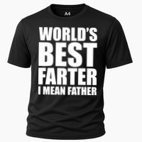 World's Best Farter I Mean Father Funny Dad Logo Cooling Performance Crew T-Shirt