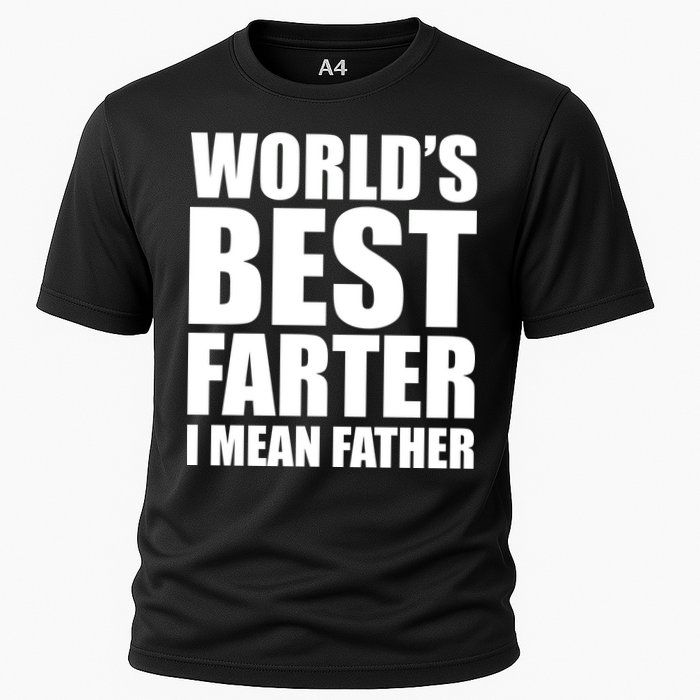 World's Best Farter I Mean Father Funny Dad Logo Cooling Performance Crew T-Shirt