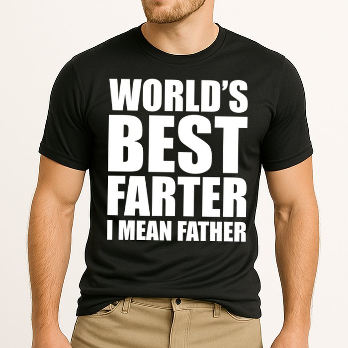 World's Best Farter I Mean Father Funny Dad Logo Cooling Performance Crew T-Shirt