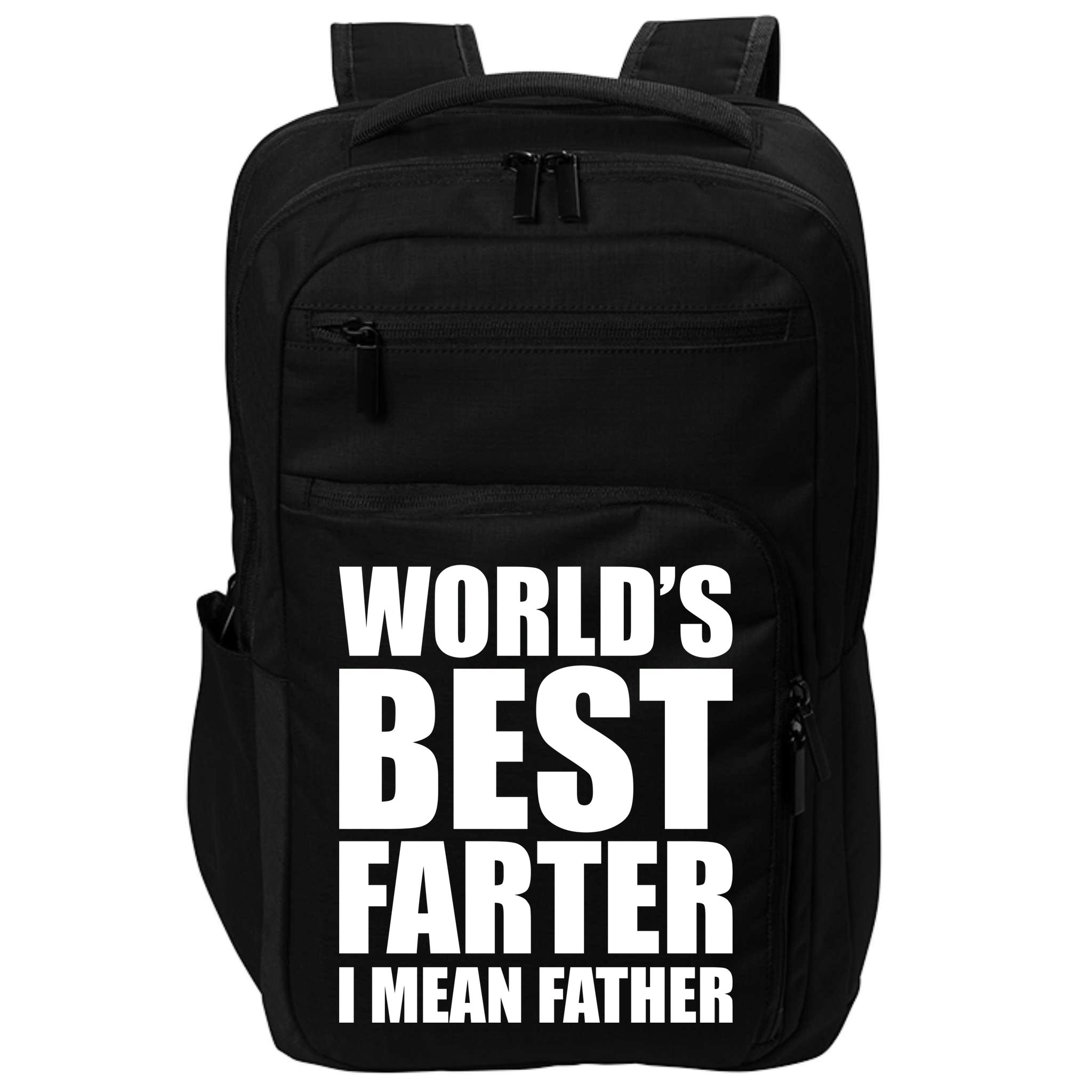 World's Best Farter I Mean Father Funny Dad Logo Impact Tech Backpack