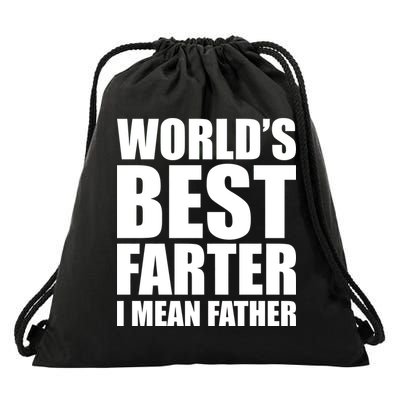 World's Best Farter I Mean Father Funny Dad Logo Drawstring Bag