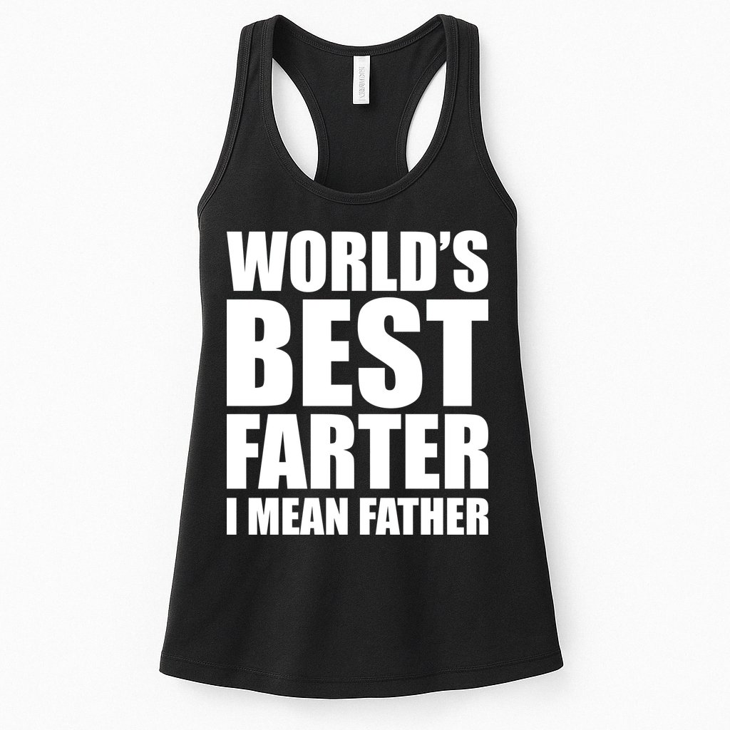 World's Best Farter I Mean Father Funny Dad Logo Womens Tank Top