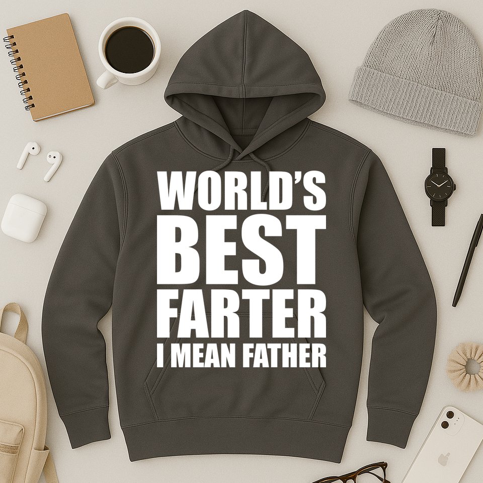 World's Best Farter I Mean Father Funny Dad Logo Hoodie