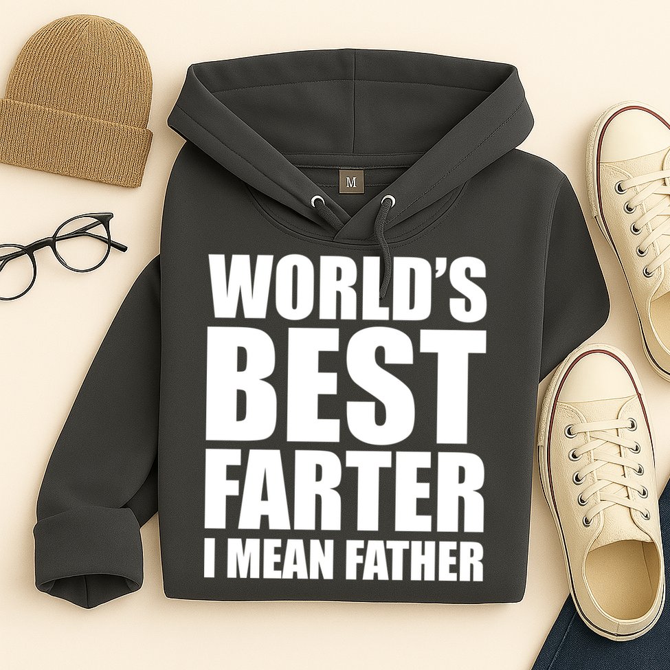 World's Best Farter I Mean Father Funny Dad Logo Hoodie