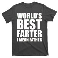 World's Best Farter I Mean Father Funny Dad Logo T-Shirt