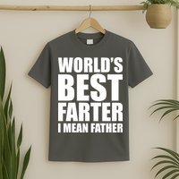 World's Best Farter I Mean Father Funny Dad Logo T-Shirt