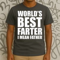 World's Best Farter I Mean Father Funny Dad Logo T-Shirt