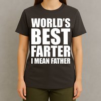 World's Best Farter I Mean Father Funny Dad Logo T-Shirt