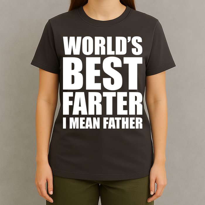 World's Best Farter I Mean Father Funny Dad Logo T-Shirt