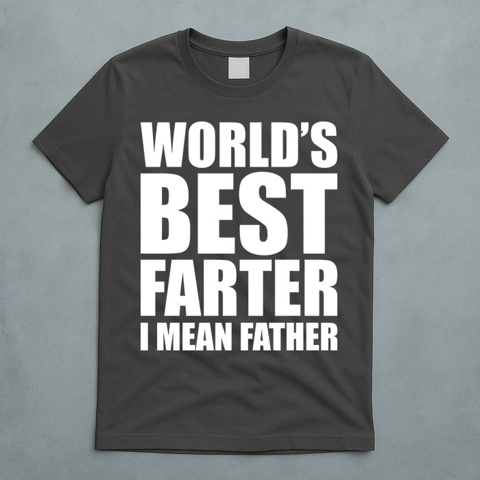 World's Best Farter I Mean Father Funny Dad Logo T-Shirt
