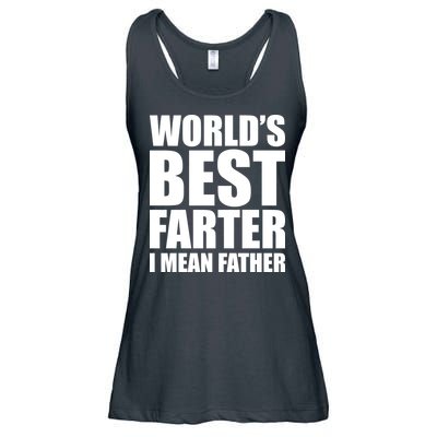 World's Best Farter I Mean Father Funny Dad Logo Ladies Essential Flowy Tank