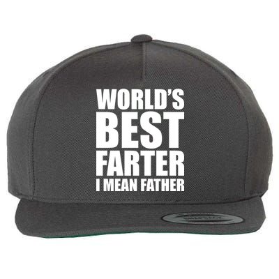 World's Best Farter I Mean Father Funny Dad Logo Wool Snapback Cap