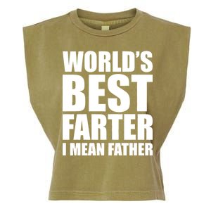 World's Best Farter I Mean Father Funny Dad Logo Garment-Dyed Women's Muscle Tee