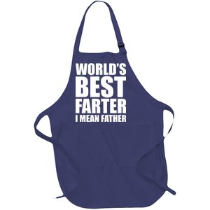 World's Best Farter I Mean Father Funny Dad Logo Full-Length Apron With Pockets