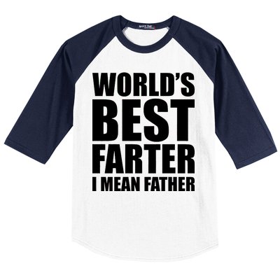 World's Best Farter I Mean Father Funny Dad Logo Baseball Sleeve Shirt