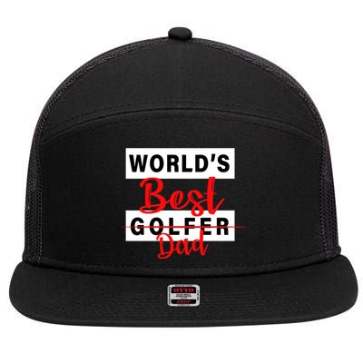 World's Best Golfer Dad 7 Panel Mesh Trucker Snapback Hat