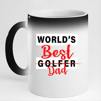 World's Best Golfer Dad 11oz Black Color Changing Mug