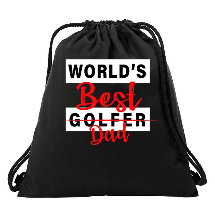 World's Best Golfer Dad Drawstring Bag