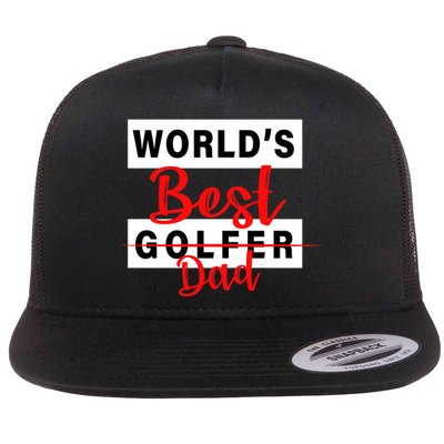 World's Best Golfer Dad Flat Bill Trucker Hat