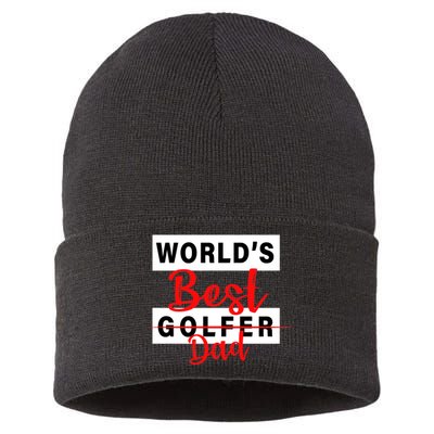 World's Best Golfer Dad Sustainable Knit Beanie