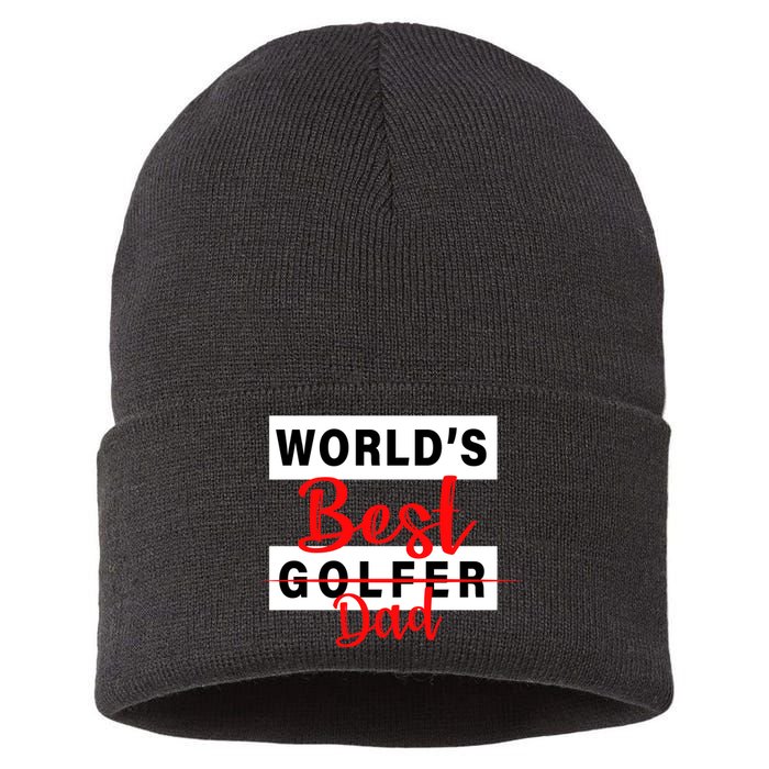 World's Best Golfer Dad Sustainable Knit Beanie