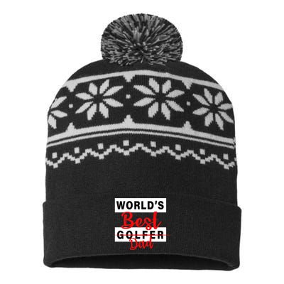 World's Best Golfer Dad USA-Made Snowflake Beanie