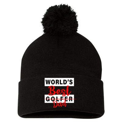 World's Best Golfer Dad Pom Pom 12in Knit Beanie