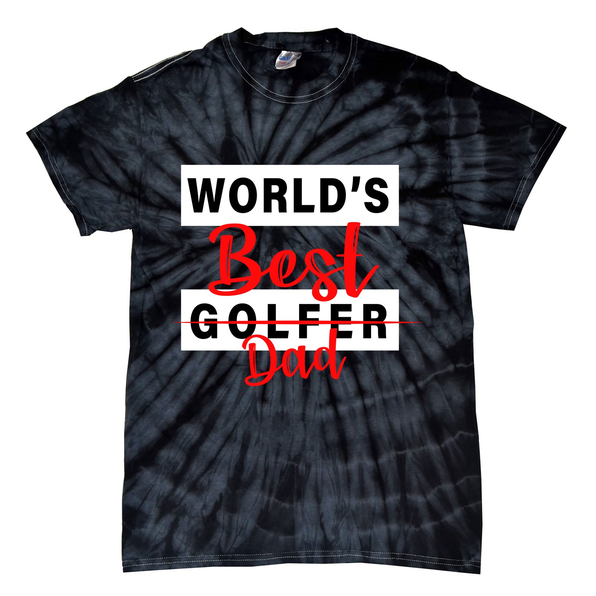 World's Best Golfer Dad Tie-Dye T-Shirt