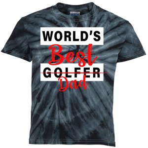 World's Best Golfer Dad Kids Tie-Dye T-Shirt