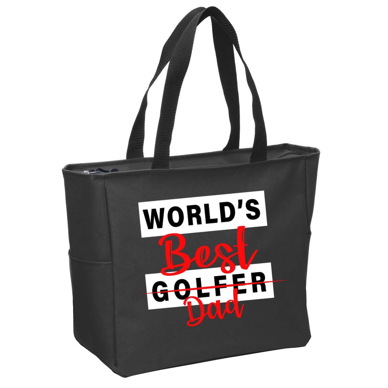 World's Best Golfer Dad Zip Tote Bag