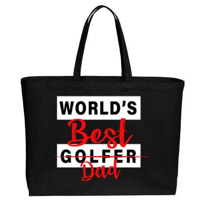 World's Best Golfer Dad Cotton Canvas Jumbo Tote