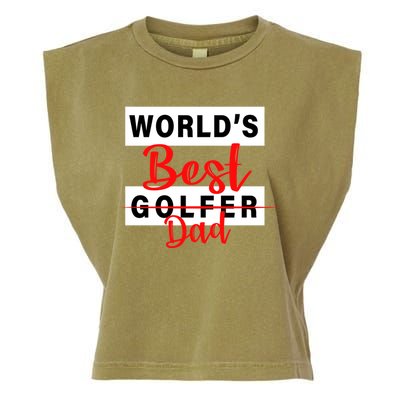 World's Best Golfer Dad Garment-Dyed Women's Muscle Tee