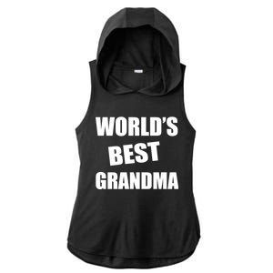 World's Best Grandma Ladies PosiCharge Tri-Blend Wicking Draft Hoodie Tank