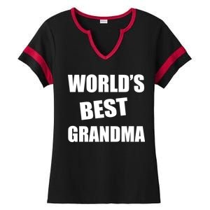 World's Best Grandma Ladies Halftime Notch Neck Tee