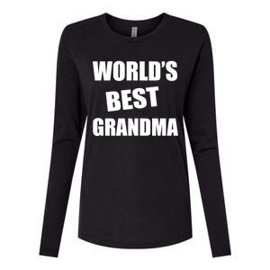 World's Best Grandma Womens Cotton Relaxed Long Sleeve T-Shirt