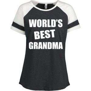 World's Best Grandma Enza Ladies Jersey Colorblock Tee