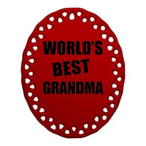 World's Best Grandma Ceramic Oval Ornament