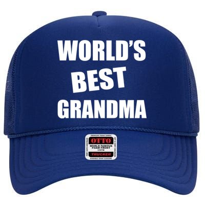 World's Best Grandma High Crown Mesh Back Trucker Hat